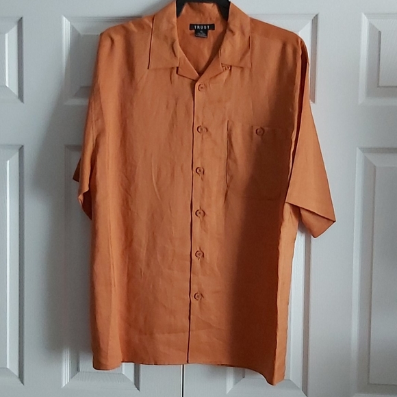 Trust Other - Trust Mens Size 2XL Rust Linen Shorts Set